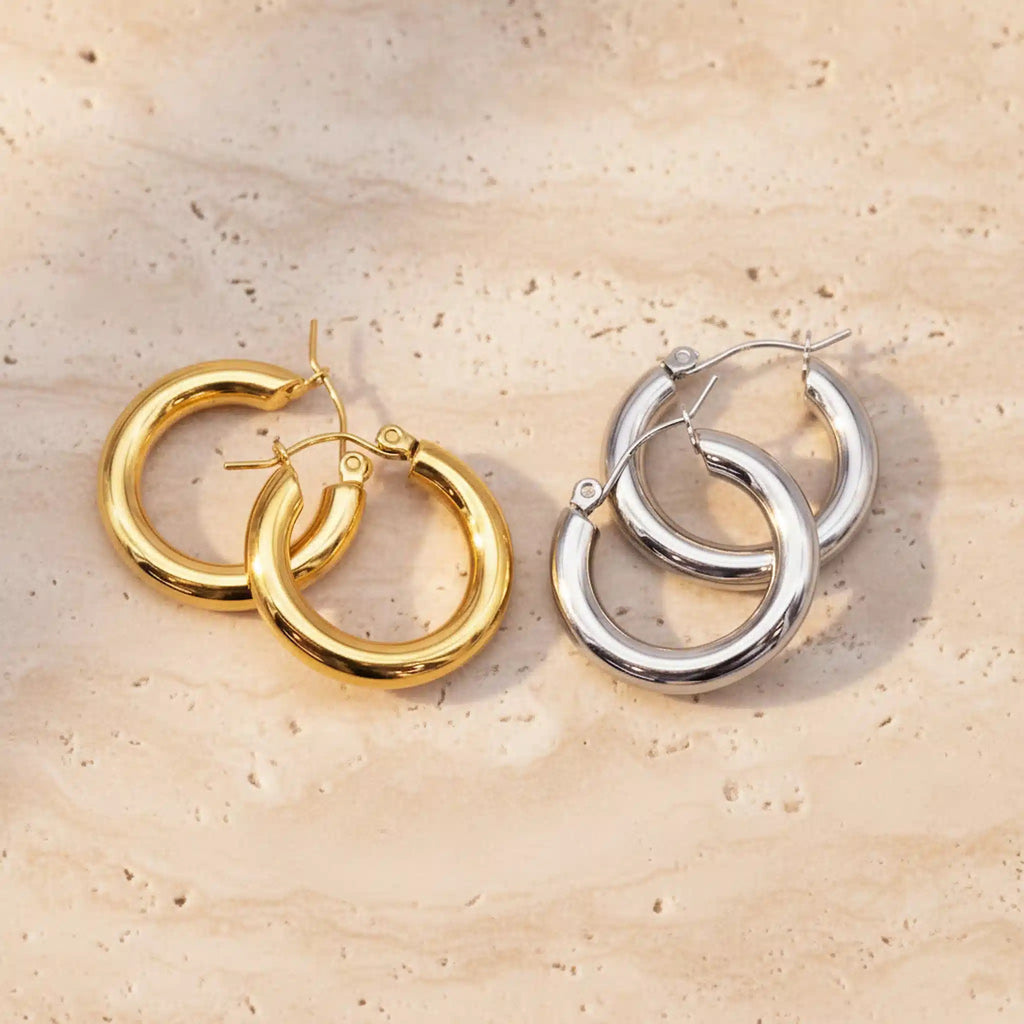 Waterproof Stainless Steel Hoop Earrings Sample