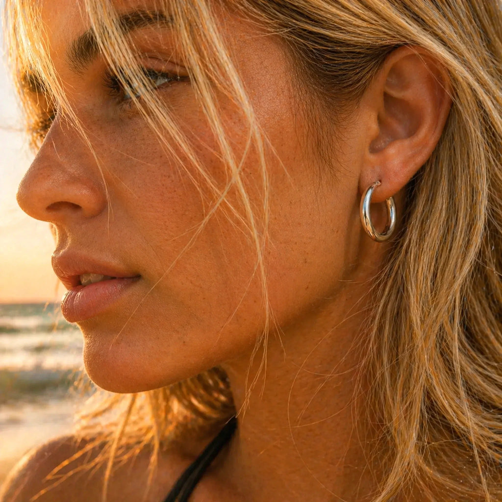 Waterproof Stainless Steel Hoop Earrings Sample