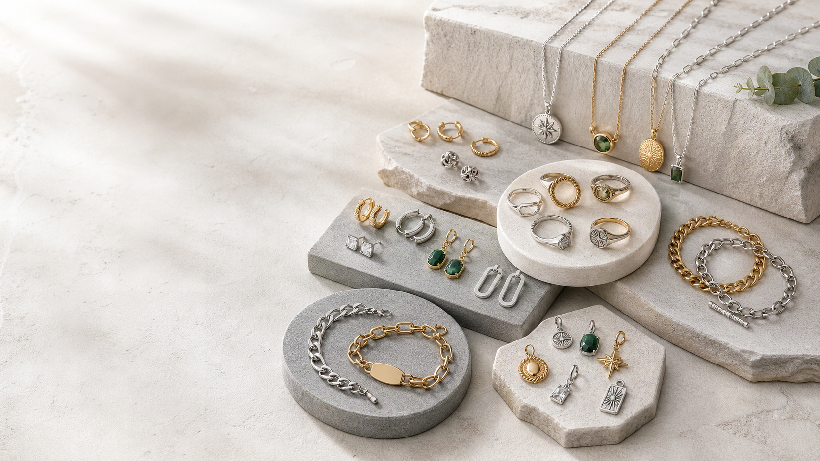 Finished custom jewelry samples and product catalog for overseas buyers